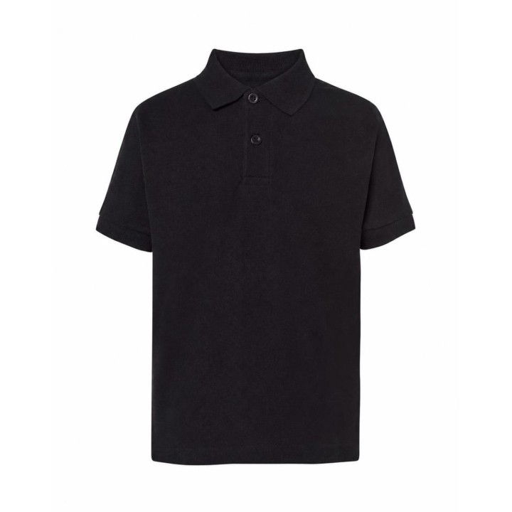 Koszulka polo dziecięca z krótkim rękawem czarna 210 g/m²