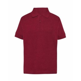 Dziecięca koszulka polo z krótkim rękawem bordowa 210 g/m²