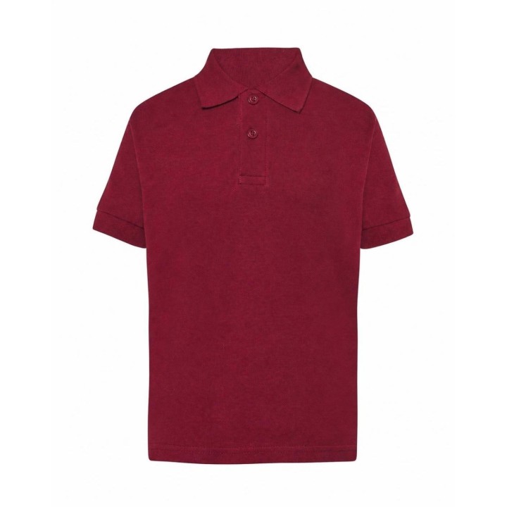 Dziecięca koszulka polo z krótkim rękawem bordowa 210 g/m²
