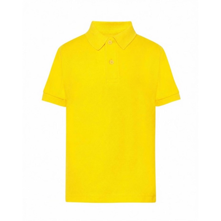 Dziecięca koszulka polo z krótkim rękawem żółta 210 g/m²