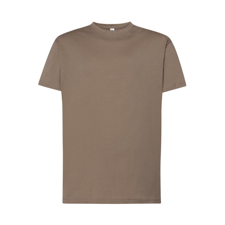 T-SHIRT 150 ciemnobrązowa - bawełniany t-shirt męski z krótkim rękawem