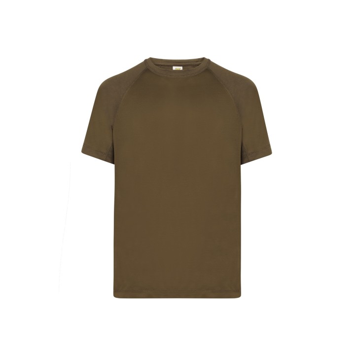 Koszulka treningowa SPORT MAN khaki z krótkim rękawem raglanowym