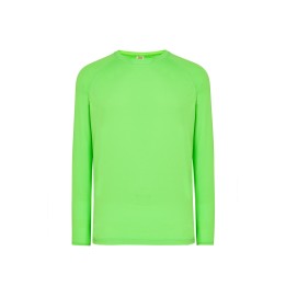 Koszulka sportowa długi rękaw Lime Fluor 100% poliester z recyklingu