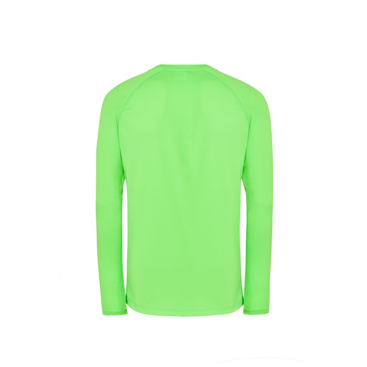 Koszulka sportowa długi rękaw Lime Fluor 100% poliester z recyklingu