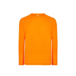 Koszulka sportowa długi rękaw raglanowy Pomarańczowa Fluor 130 g/m²