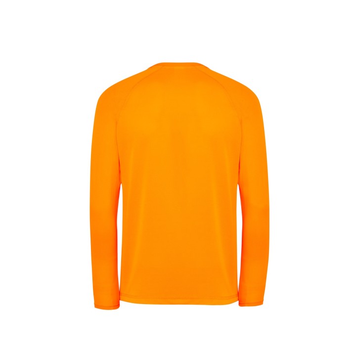 Koszulka sportowa długi rękaw raglanowy Pomarańczowa Fluor 130 g/m²