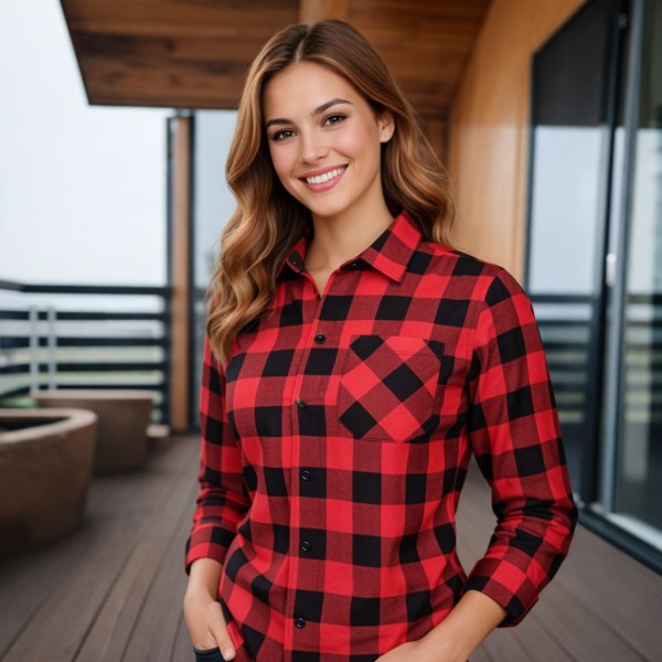 Koszula flanelowa czerwono-czarna 170 gr/m2