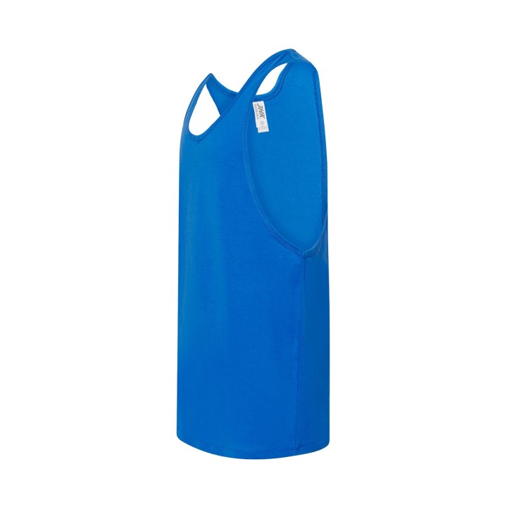 Koszulka boxerka unisex niebieska 100% bawełna, lekkie wycięte plecy