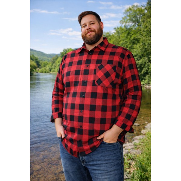 Koszula flanelowa czerwono-czarna 170 gr/m2