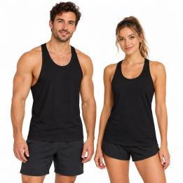 Koszulka boxerka unisex czarna z plecami typu bokserka