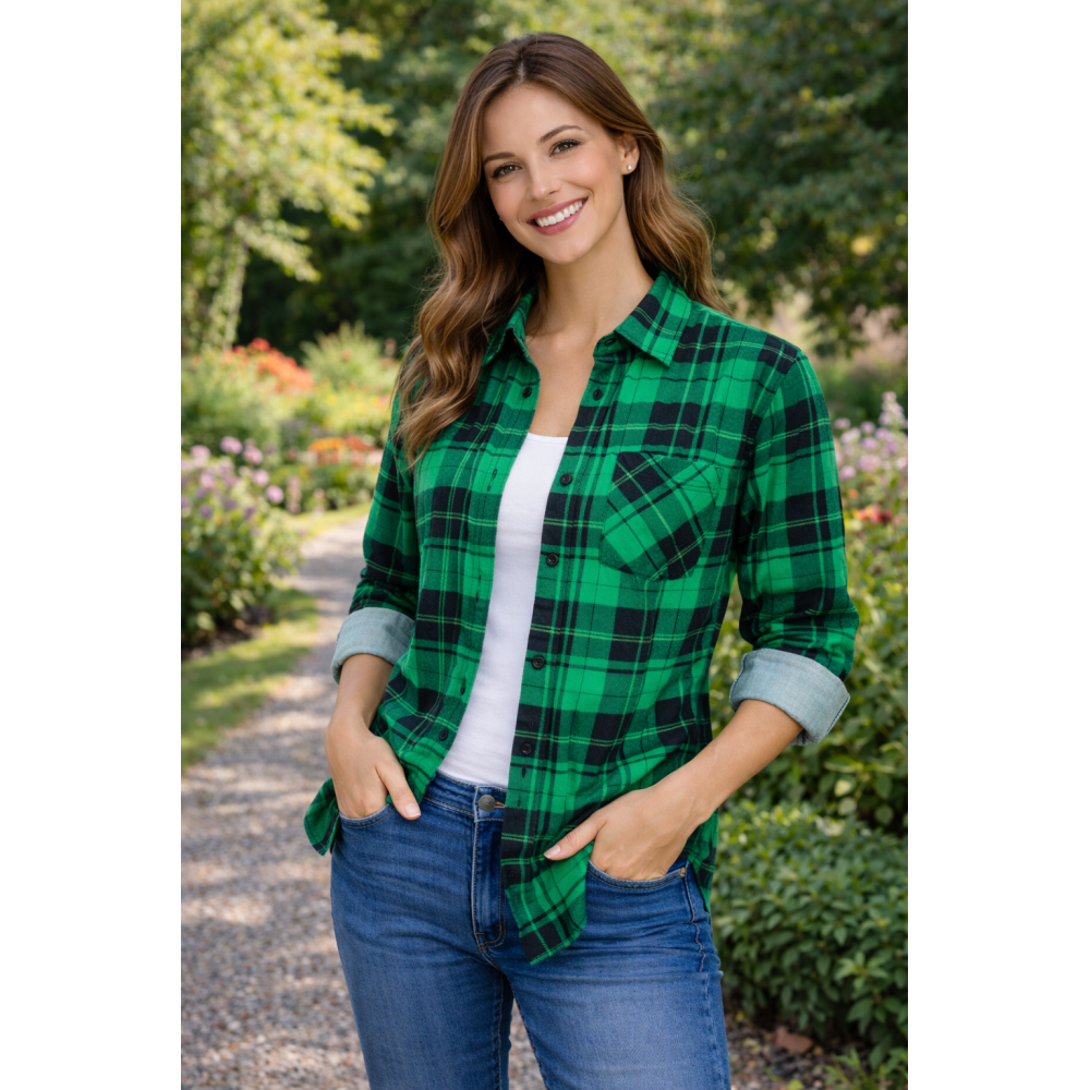 Zielona koszula flanelowa Bragio