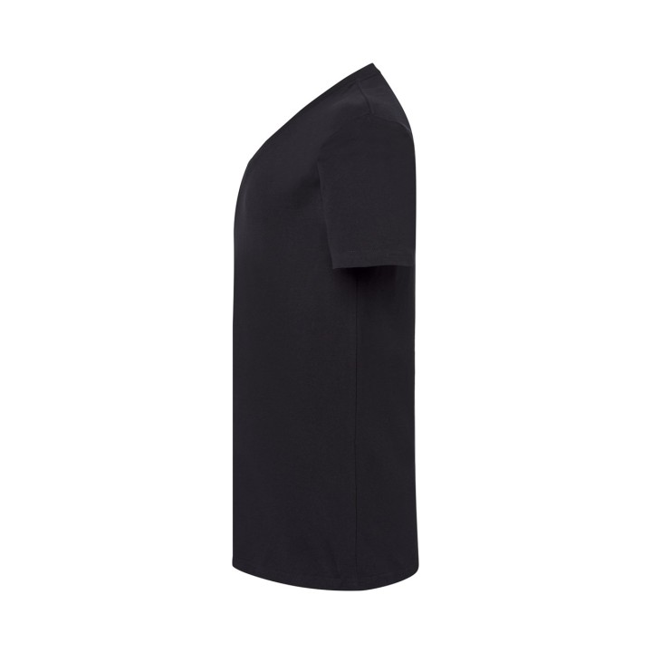 Koszulka męska V-neck 160 g/m² czarna z czesanej bawełny