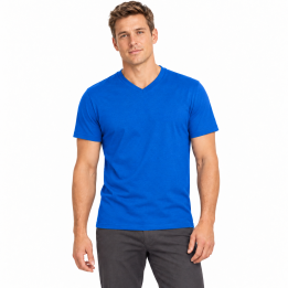 Koszulka męska V-neck 160 g/m² – Niebieska