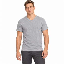 Koszulka męska V-neck 160 g/m² szara melanżowa Grey Melange