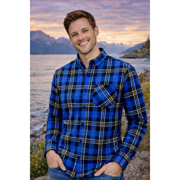 Koszula flanelowa niebieska Grot