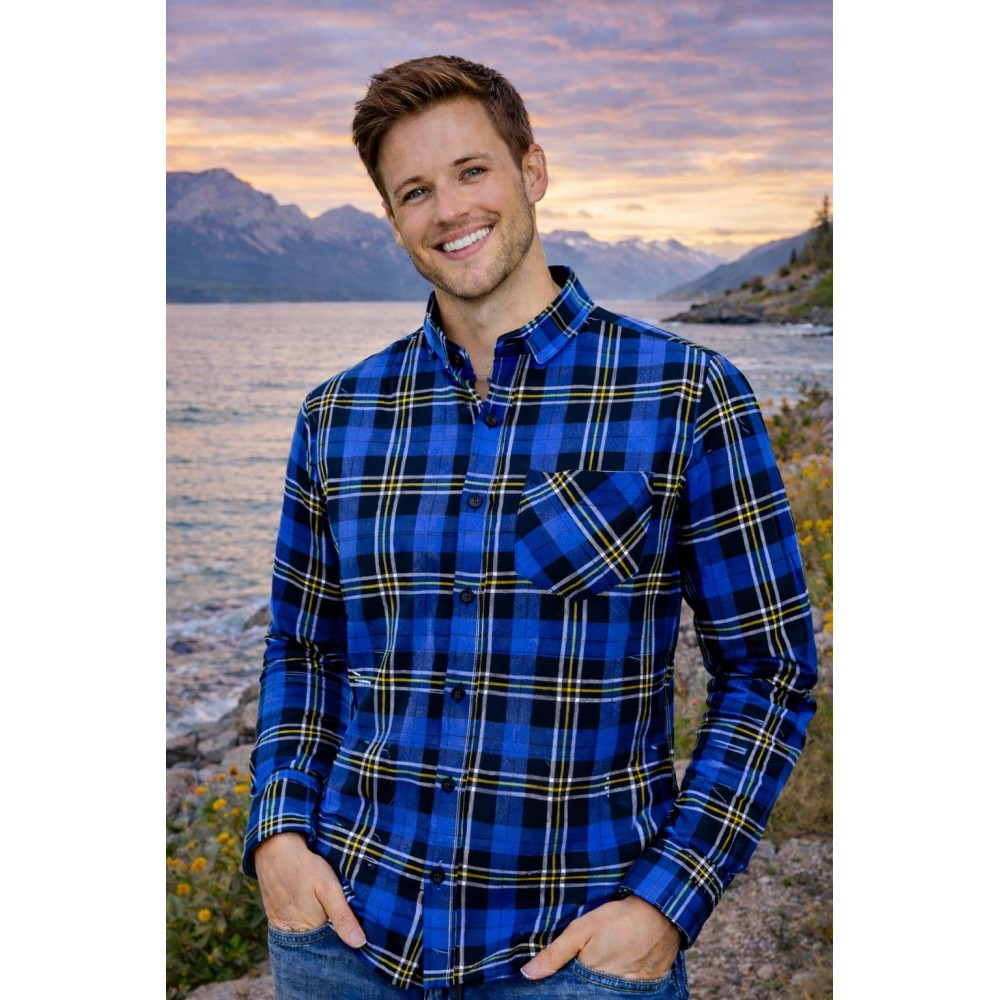 Koszula flanelowa niebieska Grot