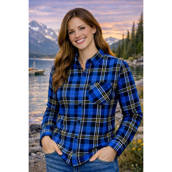 Koszula flanelowa niebieska Grot