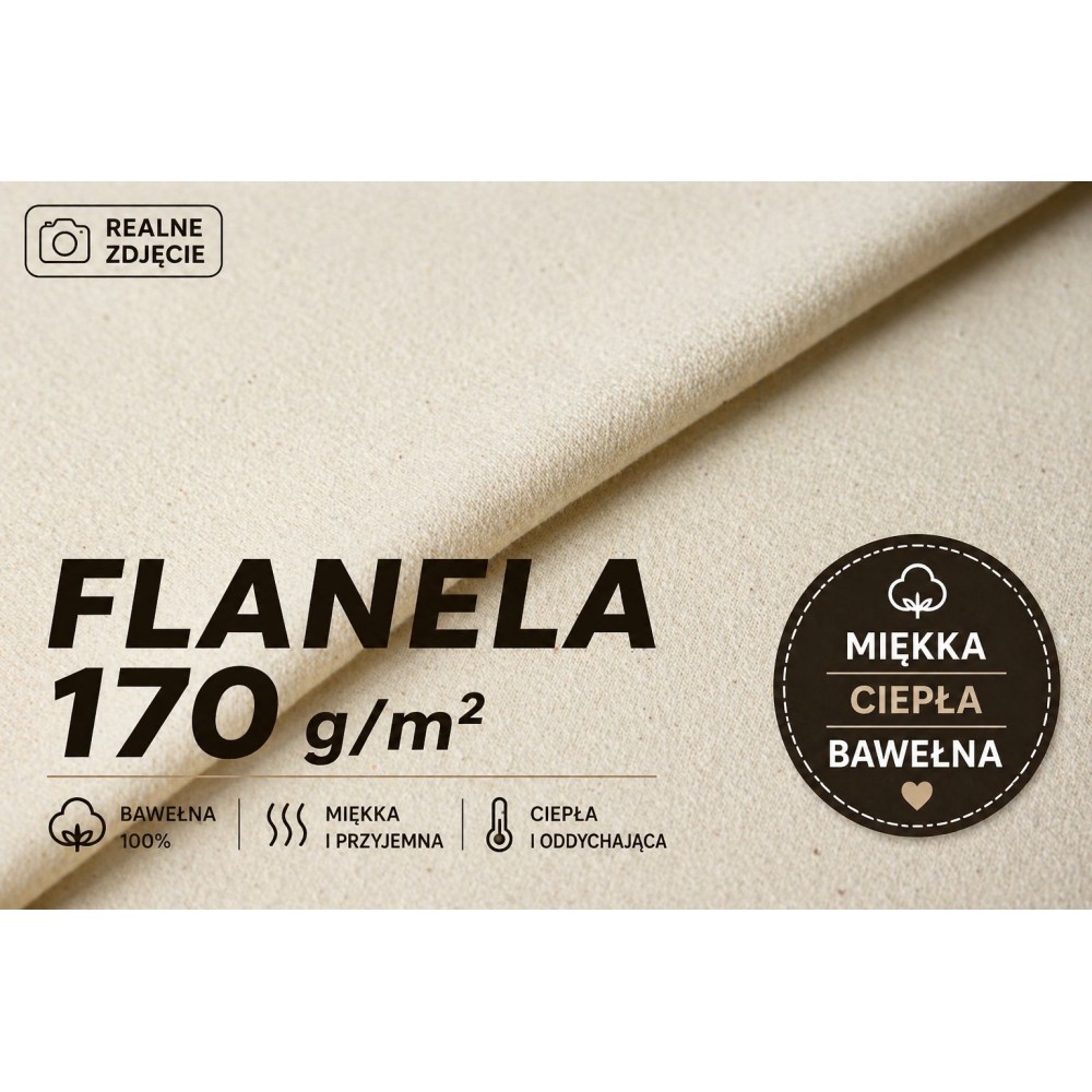Flanela surowa bawełna