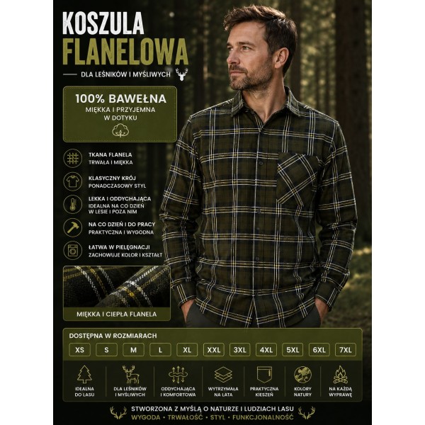 Koszula leśnik bawełniana