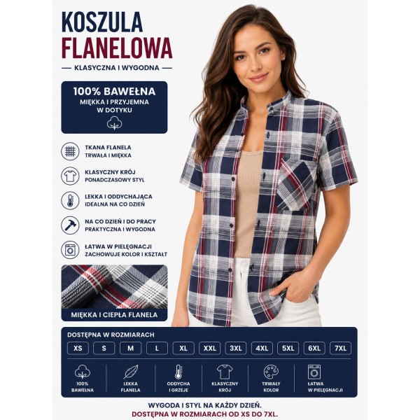 Bawełniana koszula krótki rękaw