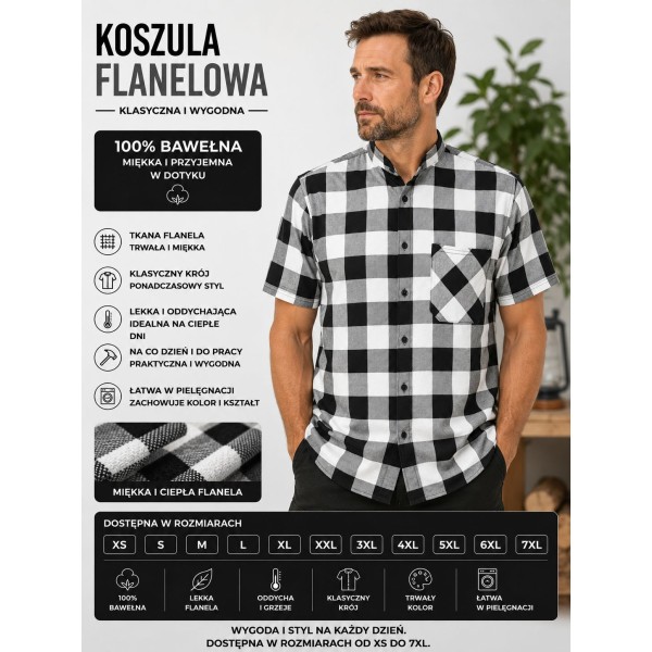 Koszula bawełniana krótki rękaw