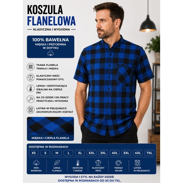 Koszula bawełniana krótki rękaw