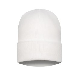 Czapka zimowa wywijana 126 g/m2 biała z akrylu