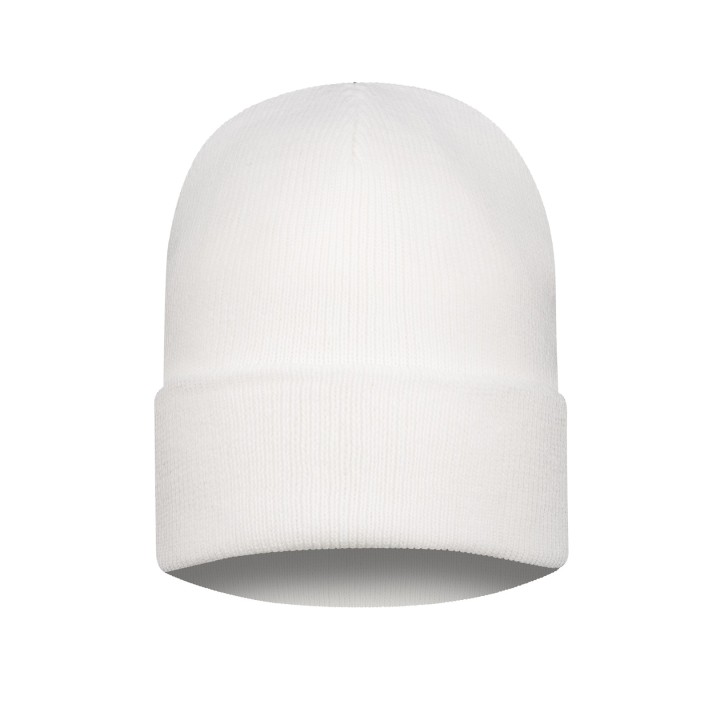 Czapka zimowa wywijana 126 g/m2 biała z akrylu