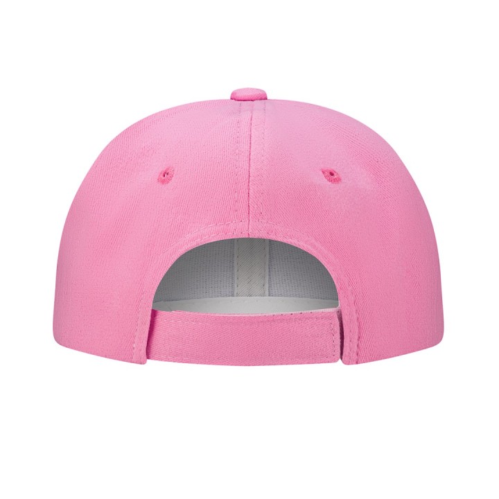 Czapka dziecięca 6 panelowa bawełniana różowa 290 g/m²