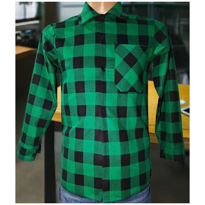 Koszula flanelowa zielono-czarna 170 gr/m2