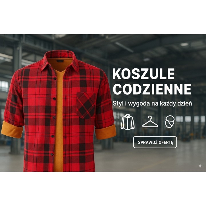 Flanelowa koszula czerwona Bragio