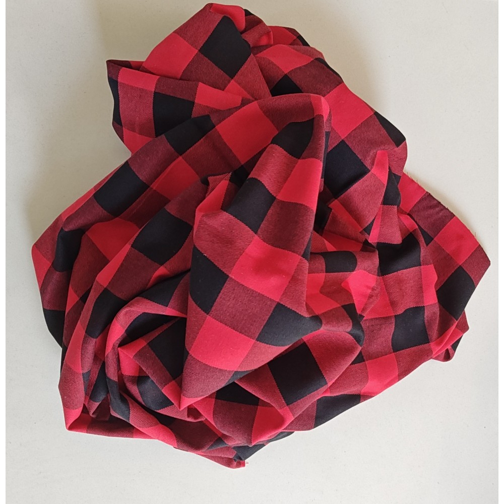 flanela tkana niebiesko-czarna 190 g/m2 szkocka krata