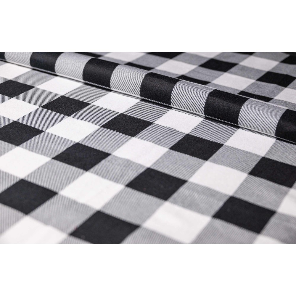 Flanela biało czarna 170 g/m2 szkocka krata