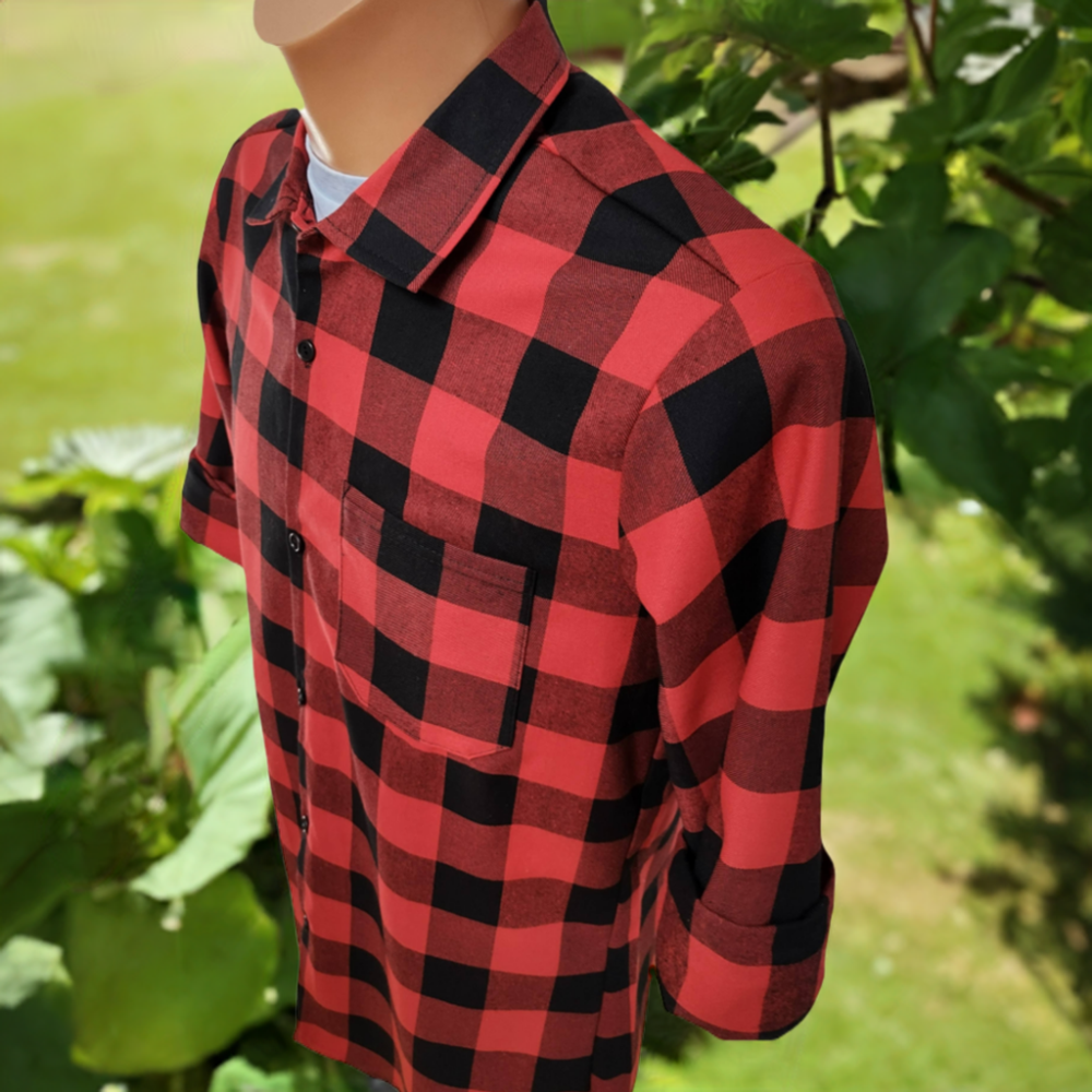 Koszula 190 gr/m2 czerwono-czarna Premium