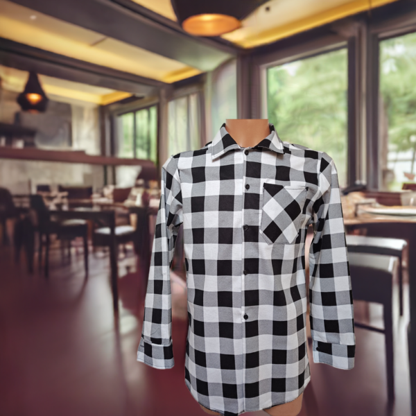 Koszula flanelowa  biało-czarna 170 gr/m2