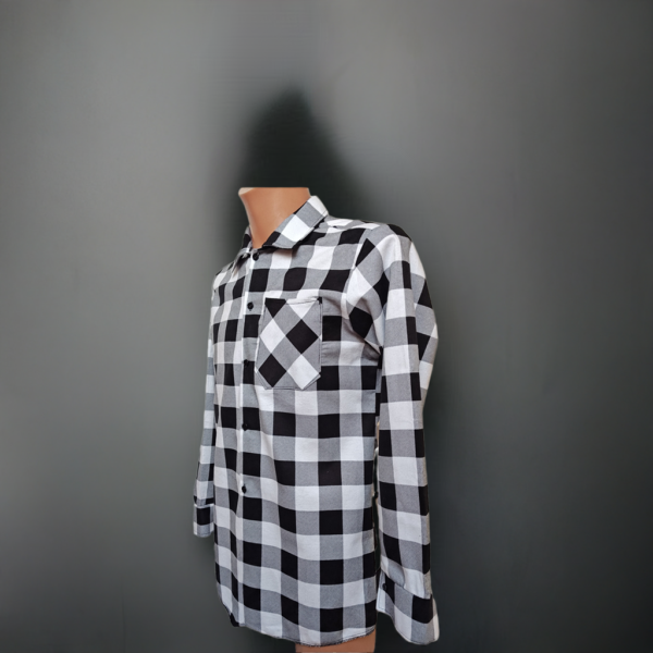 Koszula flanelowa  biało-czarna 170 gr/m2