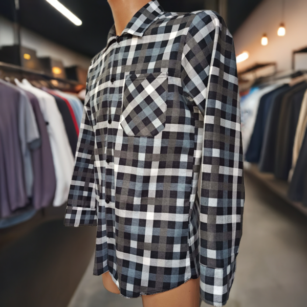 Koszula szaro-czarno- 170 gr/m2