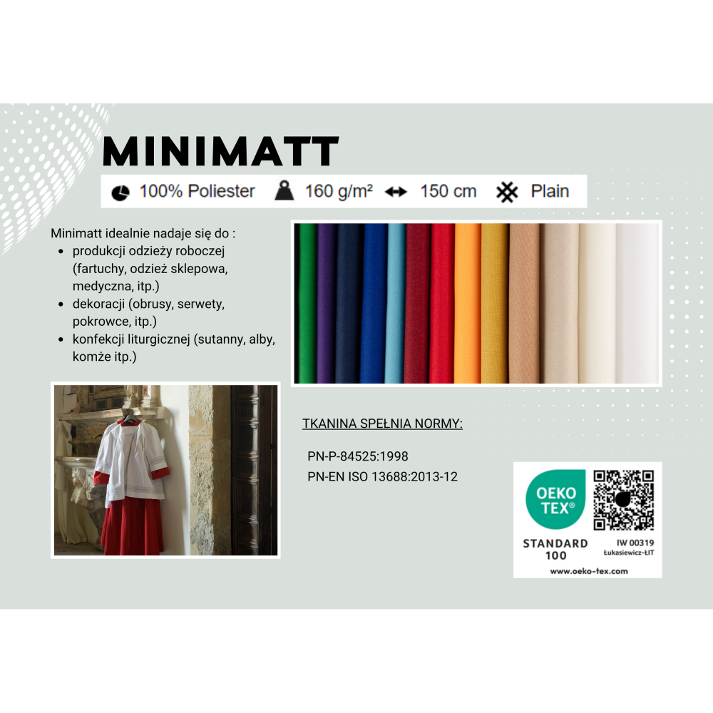 Minimatt – tkanina dekoracyjna 100% poliester, 160 g/m², szerokość 150 cm