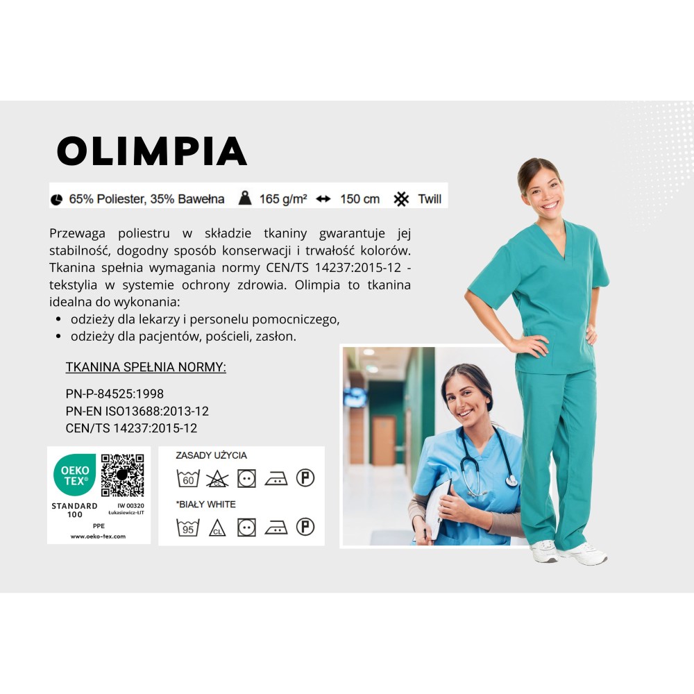 Olimpia – wytrzymała tkanina na odzież medyczną i roboczą